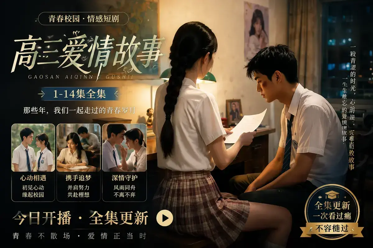 《AI 短剧高三爱情故事》高清完整版在线观看-校园恋曲初见心动误会虐心毕业告白-高三爱情故事中字无删减版免费看